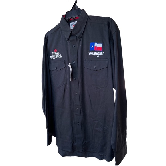 Vintage Wrangler Texas Rangers Long Sleeve Button Down Shirt NWT - Picture 3 of 5
